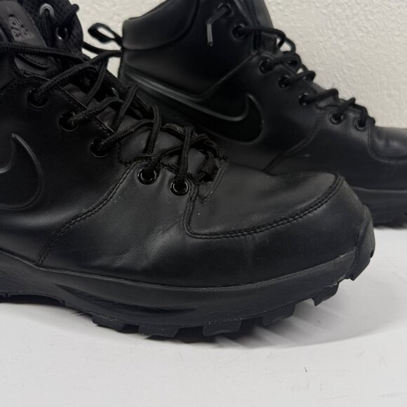 Nike ACG Manoa Triple Black Hiking Boots Leather Outdoor All Terrain Size 11 - Picture 4 of 14